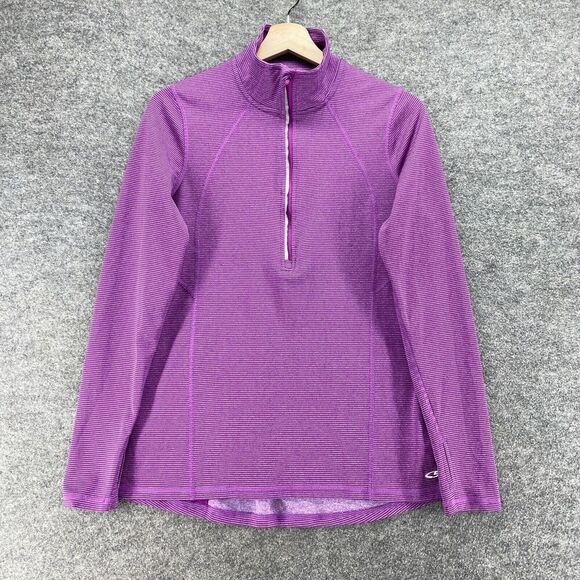 Champion Activewear Track Jacket Women M Medium Purple Striped High Neck Zipper - Picture 1 of 7